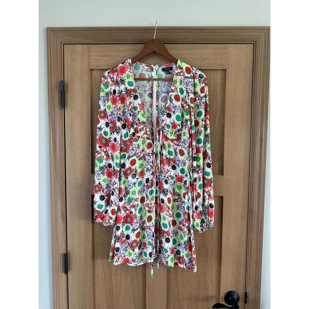 NWT AFRM Caprice Long Sleeve Mini Dress in Summer Daisy Bouquet Women’s size XS - Picture 2 of 13